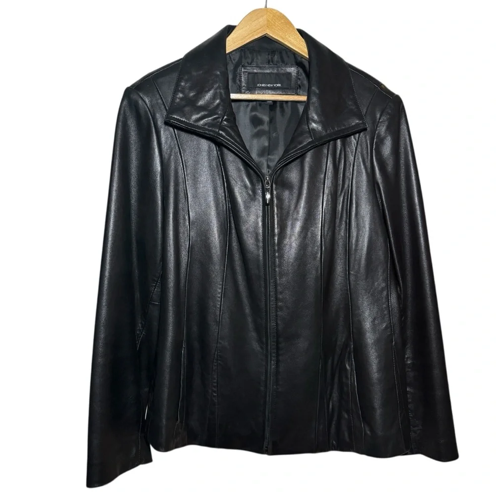 Jones New York Leather Jacket Y2K - Picture 1 of 6